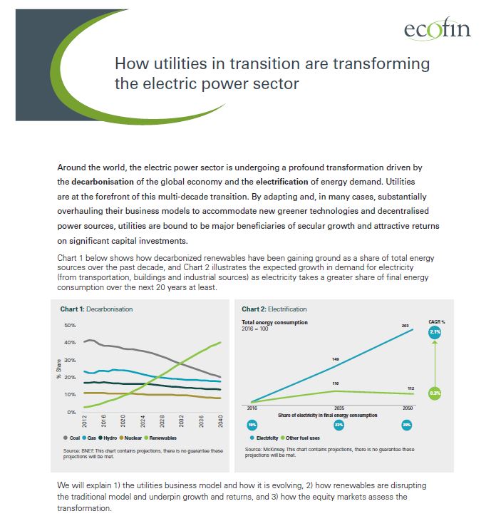 How utilities in transition are transforming the electric power sector