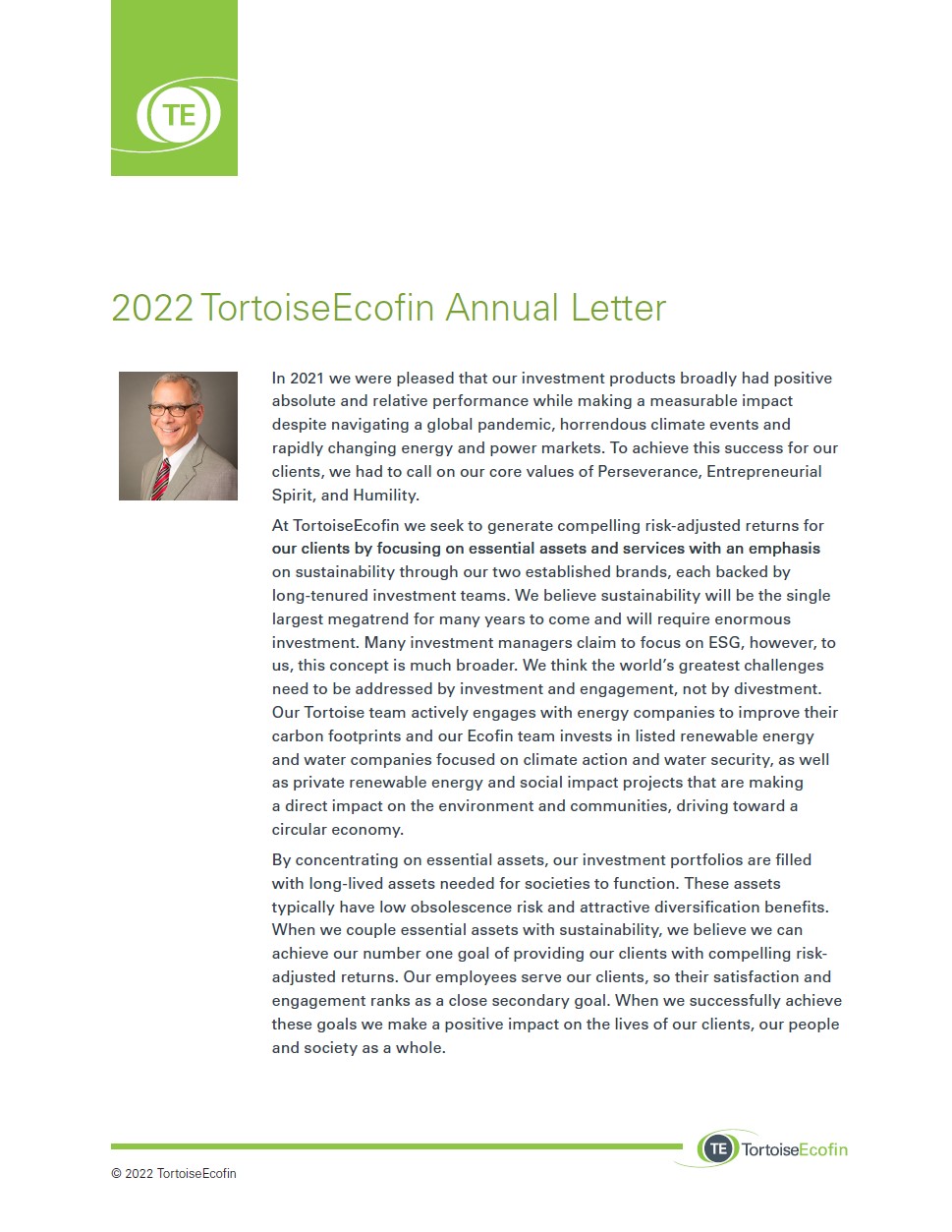 Insights image - 2022 TortoiseEcofin Annual Letter